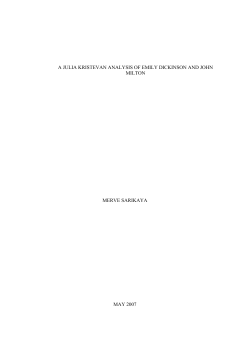 a julia kristevan analysis of emily dickinson and john milton
