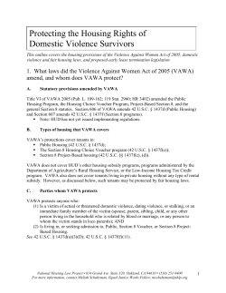 Protection for Domestic Violence Survivors in Federally Subsidized