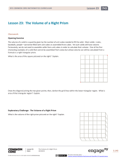Lesson 23: The Volume of a Right Prism