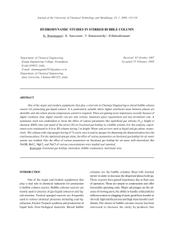 HYDRODYNAMIC STUDIES IN STIRRED BUBBLE COLUMN