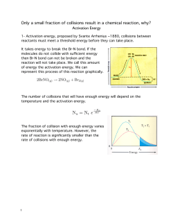 Only a small fraction of collisions result in a chemical reaction, why