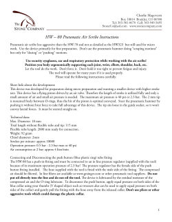 HW &ndash; 80 Pneumatic Air Scribe Instructions