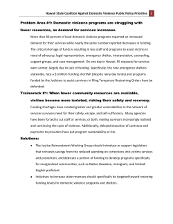 Hawaii State Coalition Against Domestic Violence Public Policy