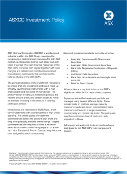 ASXCC Investment Policy