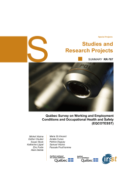 Qu&eacute;bec Survey on Working and Employment Conditions