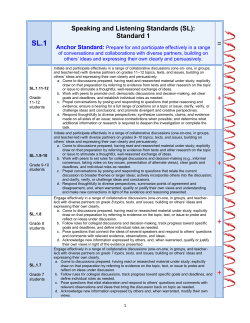 Speaking and Listening Standards