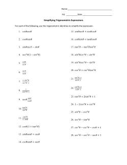 Simplifying Trigonometric Expressions