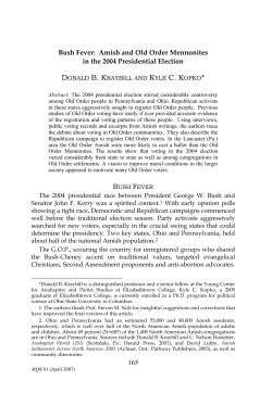 Bush Fever: Amish and Old Order Mennonites in the 2004