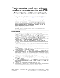 Terahertz quantum cascade lasers with copper