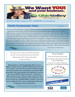 Spring Newsletter - Ohio Valley Community Credit Union