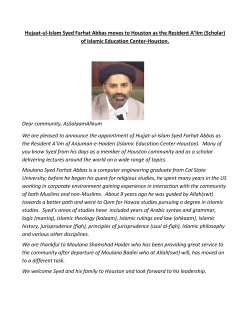 Hujaat-ul-Islam Syed Farhat Abbas moves to - iec