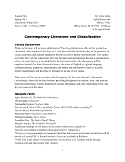 Contemporary Literature and Globalization