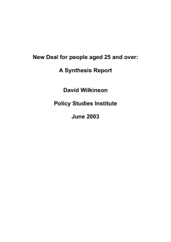 New Deal for people aged 25 and over