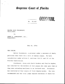 Petitioner, Respondent. Walter Steinhorst, a prisoner under a
