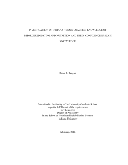 investigation of indiana tennis coaches` knowledge of disordered