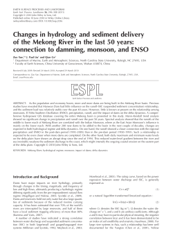 Changes in hydrology and sediment delivery of the Mekong River in