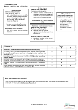 Addition and Subtraction - Belswains Primary School