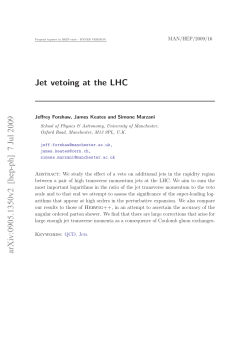 Jet vetoing at the LHC arXiv:0905.1350v2 [hep