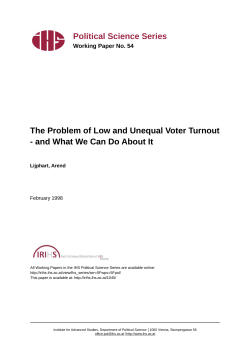 Political Science Series The Problem of Low and Unequal Voter