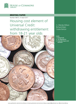 Housing cost element of Universal Credit: withdrawing entitlement