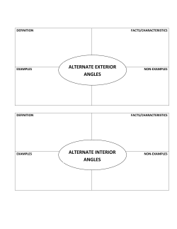 ALTERNATE EXTERIOR ANGLES ALTERNATE INTERIOR ANGLES