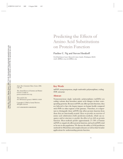Predicting the Effects of Amino Acid Substitutions on Protein Function