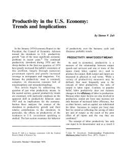 Productivity in the US Economy - Federal Reserve Bank of Kansas City