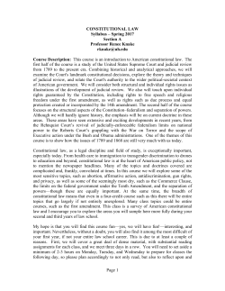 Page 1 CONSTITUTIONAL LAW Syllabus &ndash; Spring 2017 Section A