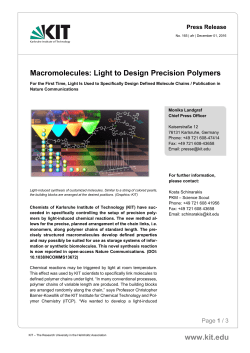 Macromolecules: Light to Design Precision Polymers