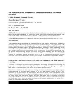 The Potential Role of Perennial Grasses in the Pulp and Paper