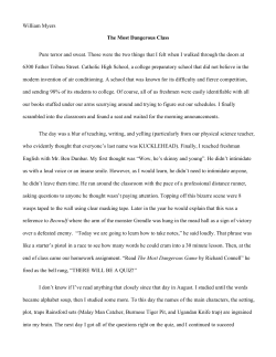 The Most Dangerous Class by William Myers
