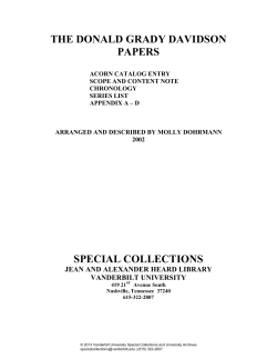 Donald Grady Davidson Papers