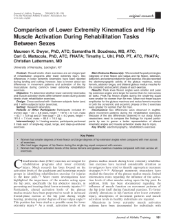 Comparison of Lower Extremity Kinematics and Hip Muscle
