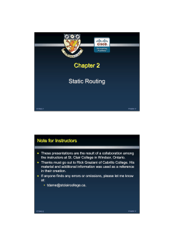 Chapter 2 Static Routing