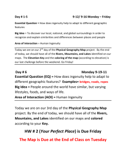HW # 2 (Your Perfect Place) is Due Friday The Map is Due at the