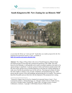 South Kingstown RI: New Zoning for an Historic Mill