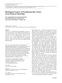 Histological Features of Pseudotumor-like Tissues From Metal