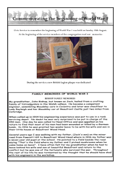 Commemorating the beginning of World War 1