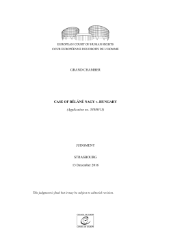 GRAND CHAMBER CASE OF B&Eacute;L&Aacute;N&Eacute; NAGY v. HUNGARY
