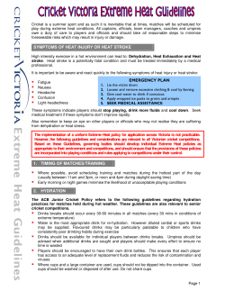 Cricket Victoria Heat Policy
