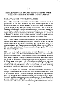 12.1 This chapter focusses on`the structure of the executive branch