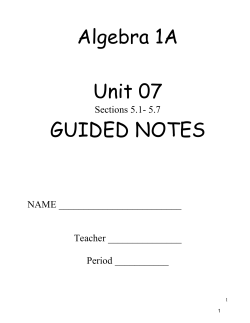 Unit 7 guided notes chap 5