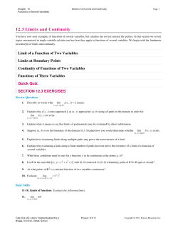 12.3 Limits and Continuity