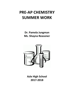 pre-ap chemistry summer work