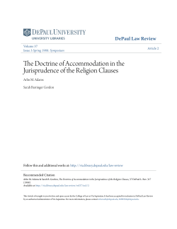 The Doctrine of Accommodation in the