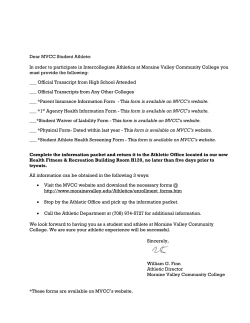 2015-16 Student-Athlete Forms - Moraine Valley Community College
