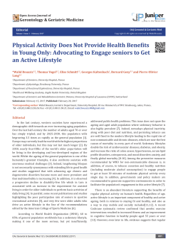 Physical Activity Does Not Provide Health Benefits in Young Only