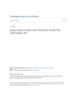 Some Union Unfair Labor Practices Under The Taft