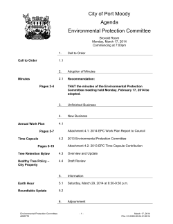 City of Port Moody Agenda Environmental Protection Committee