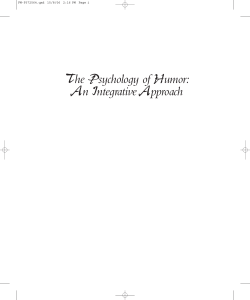 The Psychology of Humor: An Integrative Approach